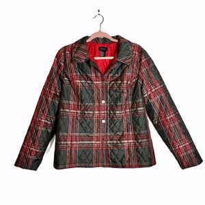 Quilted plaid lightweight jacket RQT black red